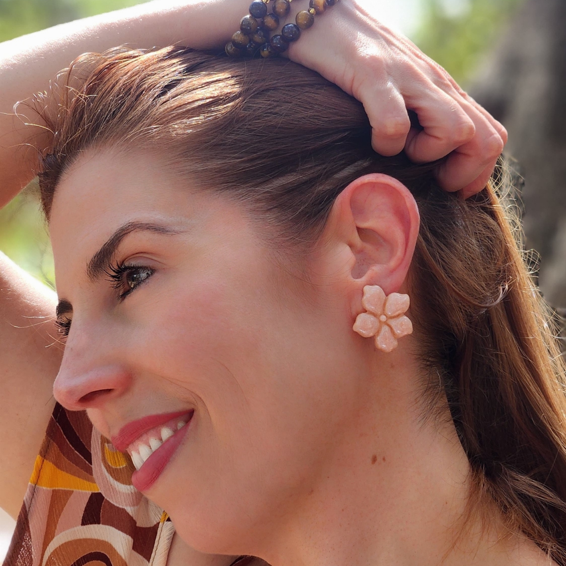 aretes artesanales flores