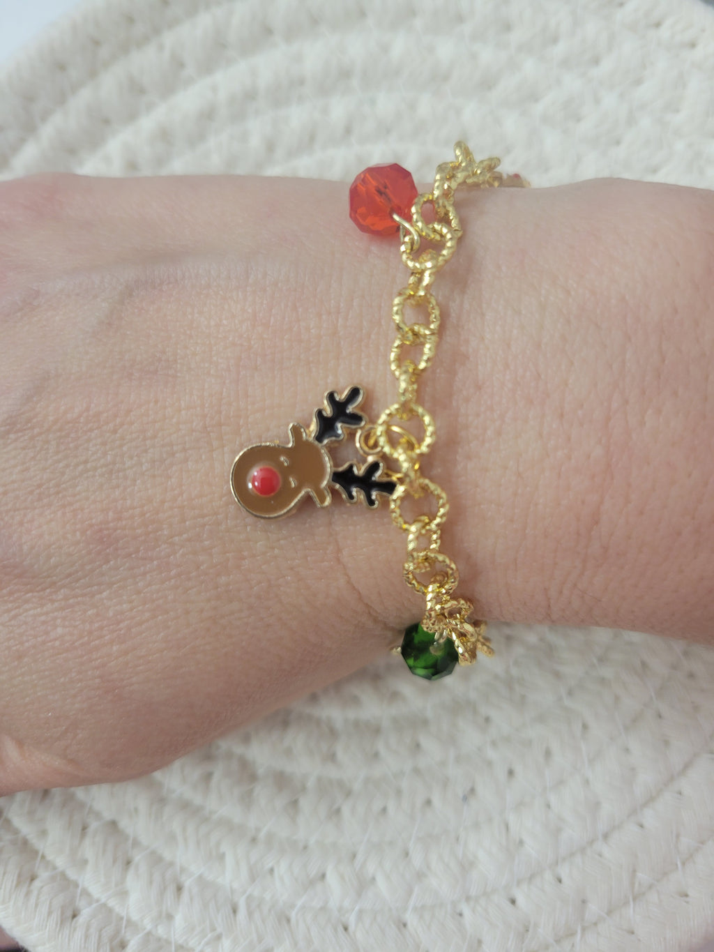 Pulsera de charms navideños